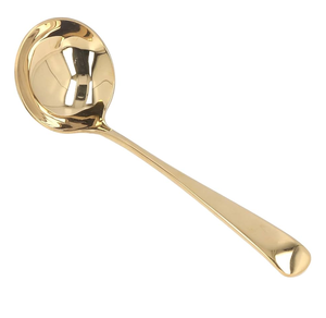 Look de designer Gadgets de cuisine en laiton Cuillères à soupe à sauce Ensembles de couverts en acier miroir à votre budget - Product Image 1