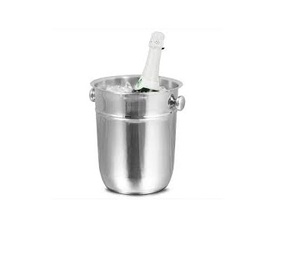 Cubo de hielo aislado de acero inoxidable de doble pared plateado con cubierta de tapa ideal para fiestas y pícnic - Product Image 1