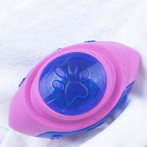 ใหม่ของเล่นสุนัขเบื่อของเล่นลูกบอลมีเสียงขัดฟันทนต่อการกัดสวมใส่รักบี้ตลกลูกฟุตบอล - Product Image 6