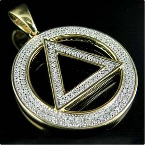 Hip Hop Iced Out Cubic Zirconia Stones Mercedes Colgante Collar Colgantes finos y dijes Joyería de moda - Product Image 1