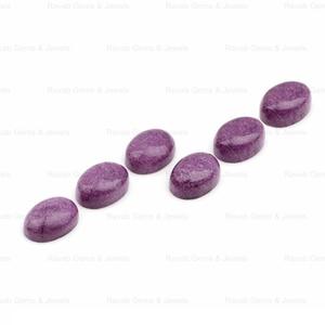 เลพิโดไลต์สีม่วงทรงรีขนาด 10x14 มม. แบบหลังแบนเรียบ ผลิตจากควอตซ์ธรรมชาติ สำหรับทำเครื่องประดับ ขายส่งจำนวนมาก - Product Image 1