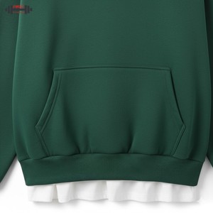 Boxy alta calidad pulóver lujo francés Terry 100% algodón en blanco Regular Fit Vintage invierno hombres para negro 300gsm - Product Image 5