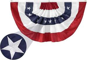 Guirnalda de Banderas Americanas para Exteriores, Duraderas e Impermeables, 3x6 Pies, Nuevas Banderas Plisadas con Estrellas Bordadas, Patrióticas, 250 Años - Product Image 2