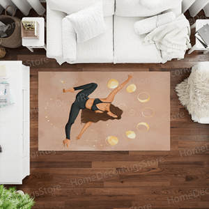 Alfombra Tranquil con Diseño de Chica de Yoga y Luna para Meditación, Pilates, Oficina, Alfombra Goblen - Product Image 4