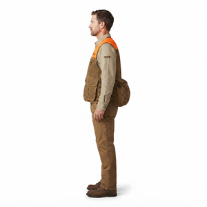 Gilet de chasse pour homme en Gore-Tex épais, orange vif, multi-poches, fabriqué par Olinc Sports - Product Image 3