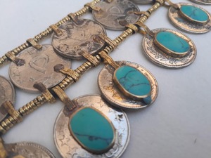 Collar de cobre hecho a mano con piedra azul afgana con piedras preciosas, joyería tradicional única - Product Image 6