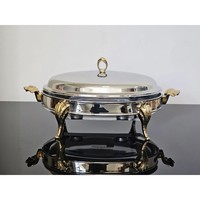 Elegante juego de platos de frotamiento ovalados perfecto para fiestas de buffet y catering ---- regalos de inauguración de la casa de metal