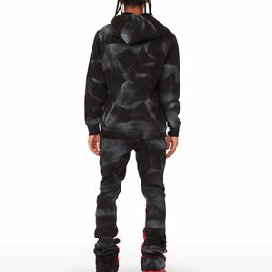 Chándales acampanados con logotipo personalizado, conjunto de Sudadera con capucha de rizo francés para hombre, chándales de gran tamaño de algodón de lana gruesa de peso pesado en blanco para - Product Image 2