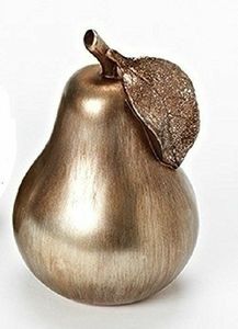 Estatuilla de manzana de cerámica blanca de lujo con escultura de fruta decorativa de hoja dorada adorno elegante decoración minimalista moderna para el hogar - Product Image 5