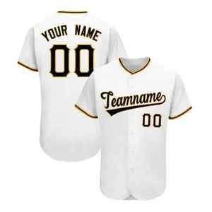 Ropa deportiva personalizada, camiseta de béisbol con botones transpirables de poliéster, uniforme de Béisbol Juvenil para hombres recién llegados - Product Image 2