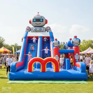Parque Infantil Inflable Grande con Temática de Robots, Equipo de Entretenimiento para Exteriores - Product Image 4
