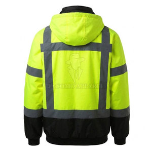 Chaqueta de Seguridad Reflectante para Trabajo, Resistente al Agua, con Cierre de Cremallera y Bolsillos Utilitarios, Ropa de Trabajo para Exteriores - Product Image 2