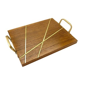 Restaurant Cafe Hotels Serving Dishes <b>Food</b> Fruit Coffee Serving <b>Tray</b> Rounded Shape Latest Designer Wooden Serving <b>Tray</b> - Product Image 3
