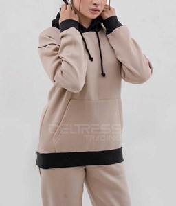 Chándales con estilo para mujer de primera calidad de peso pesado, nuevas sudaderas, pantalones, conjunto 550 y 330 GSM 100%, cuello con capucha de algodón de talla grande - Product Image 1