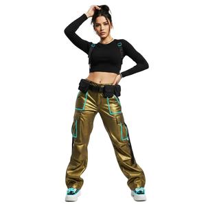 กางเกงขายาวทรงตรงเอวสูงสำหรับผู้หญิง กางเกงวอร์มผ้าฟลีซสตรีทแวร์สำหรับใช้ในชีวิตประจำวัน แบบยูนิเซ็กซ์ - Product Image 6