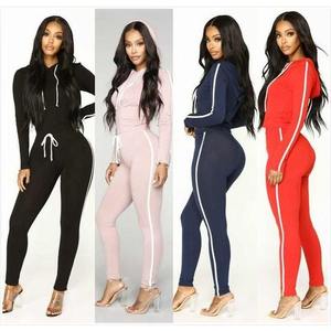 Vente en gros d'ensemble de survêtements d'hiver solides à capuche et à pampilles personnalisés pour femmes survêtement de gymnastique deux pièces Fitness MS-JG-1182 à manches longues - Product Image 6