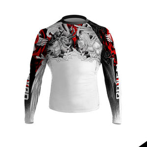 Rashguard de sublimation MMA pour hommes NESTRUE SPORTS, effet délavé, faible MOQ, BJJ, manches longues, surf, arts martiaux, UPF50, anti-UV, respirant - Product Image 1