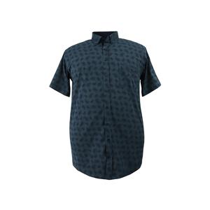 Plus Size King Size camicia da uomo verde manica corta in cotone - Product Image 4
