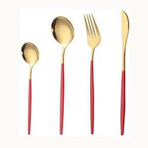 Heavy Duty Wholesale Price Stainless Steel <b>Gold</b> Plated With Teal Green Resin Handle With <b>Gold</b> Cap Kitchen Accessories for Hotels - Product Image 4