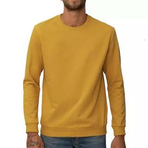 Sudadera de cuello redondo personalizada de estilo urbano ajustada para hombre, de alta calidad, 100% algodón, color sólido, mangas largas, básicos de invierno - Product Image 1