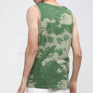 Camiseta sin mangas de algodón/poliéster de punto liso para hombre, cuello redondo, para gimnasio, con logo personalizado, de secado rápido, venta al por mayor - Product Image 3