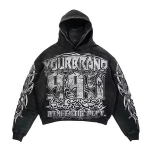 Opulent Winter Streetwear Moda Digital Impreso Hip Hop Y2K Chándales Personalizado Casual Sudadera con capucha y Flare Jogger Set - Product Image 2