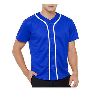 Camisetas lisas de béisbol con impresión personalizada Jersey de béisbol azul Traje para hombre Sublimación Jersey de béisbol barato - Product Image 1