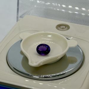 Joyería natural al por mayor-Piedra preciosa suelta de amatista púrpura oscura piedra de corte ovalado facetado para la fabricación de joyas - Product Image 2