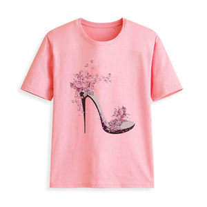 Camisetas de mujer de talla grande con logotipo personalizado, camisetas gráficas de colores personalizadas de algodón y poliéster, camisetas de precio al por mayor, ropa de mujer - Product Image 4