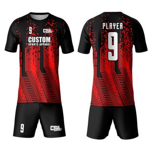Tamaños personalizados, calidad superior, impresión por transferencia de calor, kits de fútbol para hombres, nuevo diseño, impresión DTF, uniforme de fútbol de tela personalizado - Product Image 1