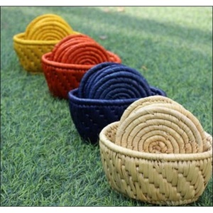 ชุดถ้วยทอจากหญ้าทะเลธรรมชาติทำจากอินเดียที่วางที่รองแก้วเครื่องดื่มหุ้มฉนวนสำหรับโต๊ะอาหารตกแต่งในร่มขายส่ง - Product Image 2