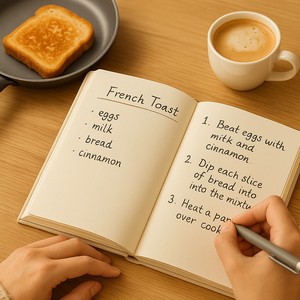 LABON Journal <span class=keywords><strong>de</strong></span> recettes du petit déjeuner Cahier <span class=keywords><strong>de</strong></span> recettes en feuille d'or à couverture rigide avec des œufs grillés Banane Café et lait - Product Image 4