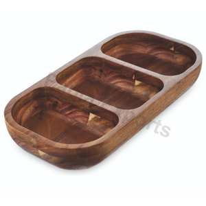 Cuenco de nueces de caramelo Bandeja de madera rectangular clásica Plato pulido con acabado de madera Propósito decorativo para sofá - Product Image 1