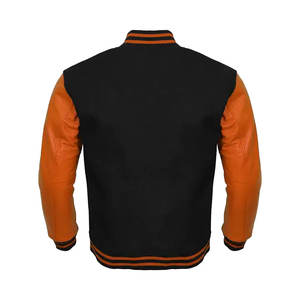 Super Badges Company's Oversize Black Varsity Jacket Mangas de cuero Tela de alta calidad Letterman Winter Work-Nueva llegada Venta - Product Image 5