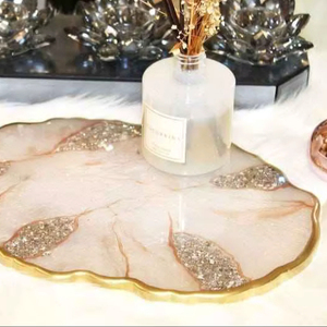 ถาดเรซิ่นตกแต่งหลากสี รูปทรงกลม ของตกแต่งบ้าน ถาดเรซิ่นคุณภาพสูง - Product Image 1