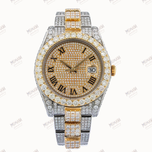 Luxury Fully Iced Out Moissanite Diamond <b>Watch</b> with Premium Stainless Steel <b>Bracelet</b> Sparkling Unisex Timepiece for Men & <b>Women</b> - Product Image 2