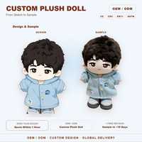 Poupée en peluche en coton personnalisée CE CPC, avec sweat à capuche bleu et baskets, jouet en peluche, cadeau d'anniversaire, objet de collection, vente en gros d'usine OEM