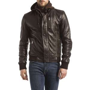 Veste de moto pour hommes conçue sur mesure veste de motard en cuir à la mode blouson de motard à capuche vente en gros - Product Image 3