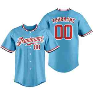 Venta caliente de encargo al por mayor 100% poliéster transpirable más tamaño de los hombres uniformes de béisbol con sublimación de logotipo personalizado - Product Image 1