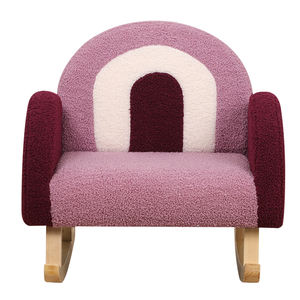 Chaise pour tout-petit avec chaise à bascule, fauteuil pour tout-petit en bois massif, canapé pour enfant en tissu Teddy, chaise pour enfant pour manger et aller à l'école - Product Image 2