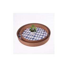 Bandeja con diseño de resina impresa de madera única, forma redonda con diferentes formas, bandeja ovalada, superventas - Product Image 1