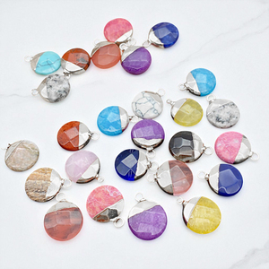 925 argent Sterling facettes Rhodochrosite pierre précieuse pendentif bricolage Style religieux plaqué or fabrication de bijoux en gros pendentif fin - Product Image 3