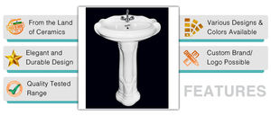 Meilleur prix concurrentiel pour le lavabo ovale en céramique blanche de finition brillante avec l'approvisionnement en vrac de piédestal des articles sanitaires à vendre - Product Image 3