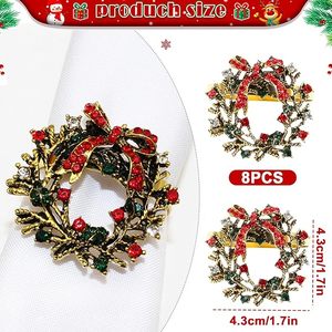 Vintage Metal Christmas <b>Wreath</b> Napkin <b>Ring</b> for Holiday Party Dinner Table Decorate - Product Image 4