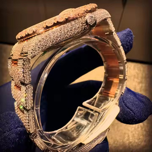 Mechanical Style Dial Sapphire Crystal <b>Stainless</b> <b>Steel</b> Fashion 5mm Case Moissanite Diamond Quartz Watch - Product Image 5