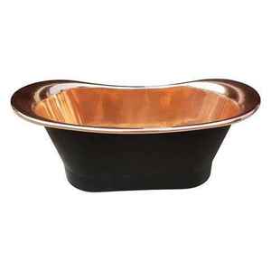 Baignoire autoportante en cuivre avec finition brillante, baignoire en cuivre coloré avec design de finition décoratif et poli - Product Image 2