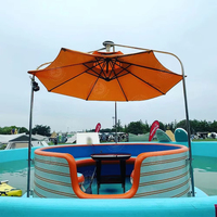 Bateau gonflable flottant en fibre de verre personnalisé en usine, pour la pêche, les barbecues, les fêtes, et équipement de jeu aquatique transparent en forme de donut