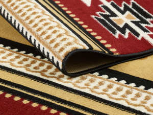 Tapis turc de luxe, fabriqué à la machine, en PP BCF, rouge et noir, de qualité supérieure, pour salon, provenant d'un fabricant de Gaziantep. - Product Image 2