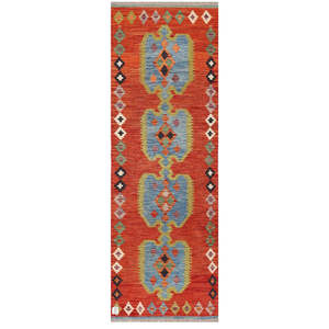 Alfombra Kilim de Maimana, Afganistán, 244 x 82 cm, Alfombras y Juegos de Alfombras Tradicionales Afganas - Product Image 1