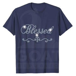 เสื้อยืดผ้าฝ้ายถักเนื้อแน่น 100% ประดับด้วยคริสตัล สำหรับผู้ชาย ออกแบบเองได้ แฟชั่นแนวสตรีท พิมพ์ลาย ระบายอากาศได้ดี ไม่เป็นขุย แห้งเร็ว - Product Image 5